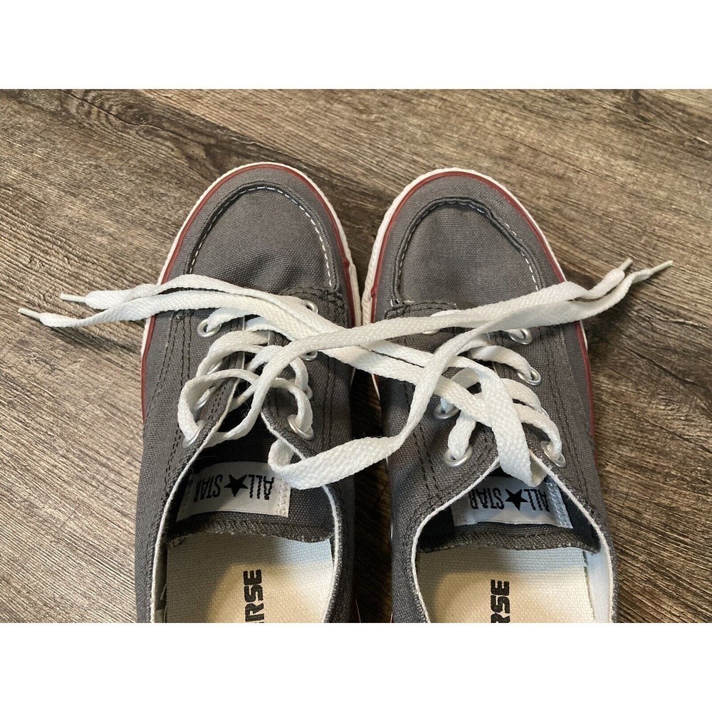 CONVERSE ALLSTAR Boat Style Sneakers Gray Canvas Youth 3 Women’s 5.5 - Picture 7 of 12